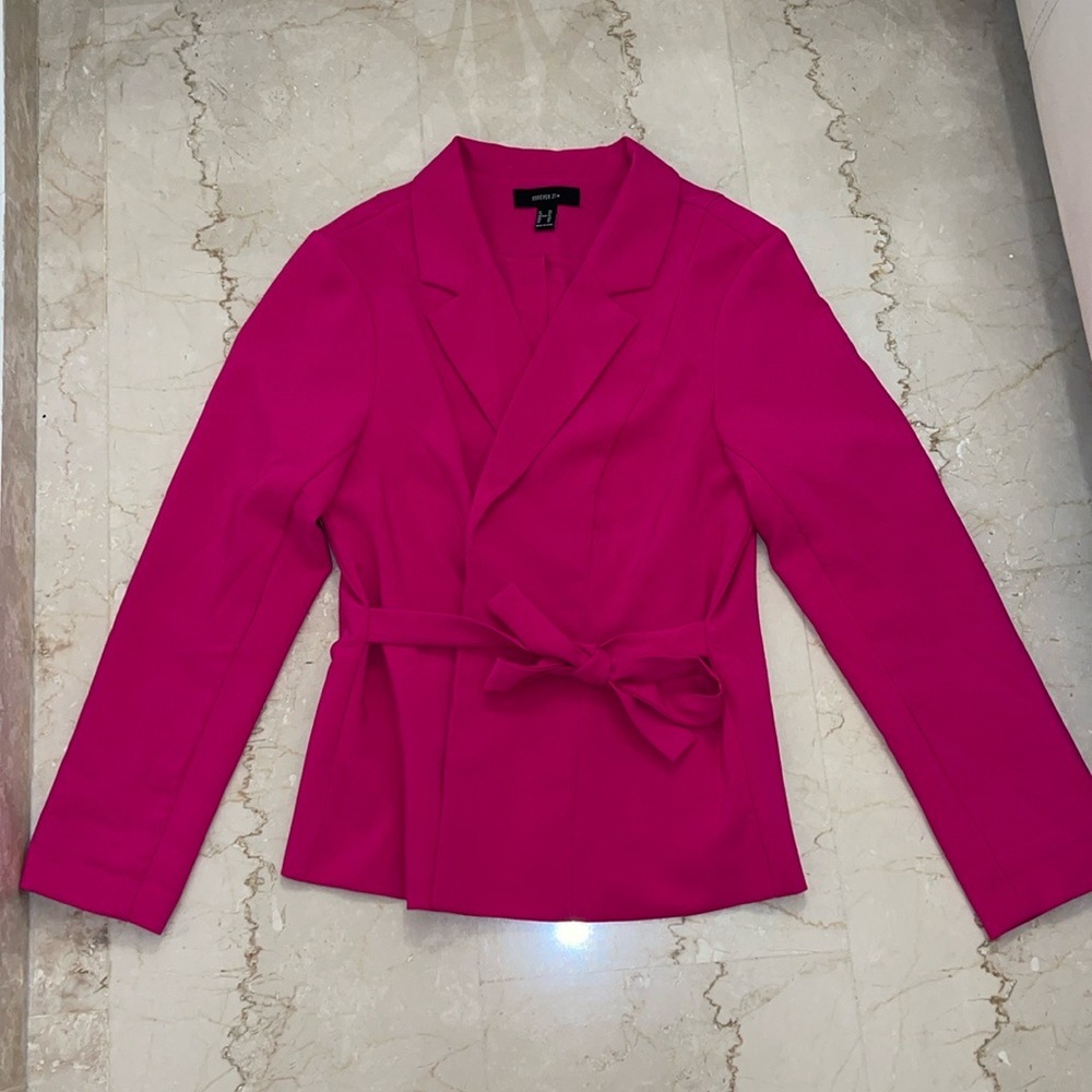 NEW Forever 21 Pink Blazer with waist adjustable knot bow